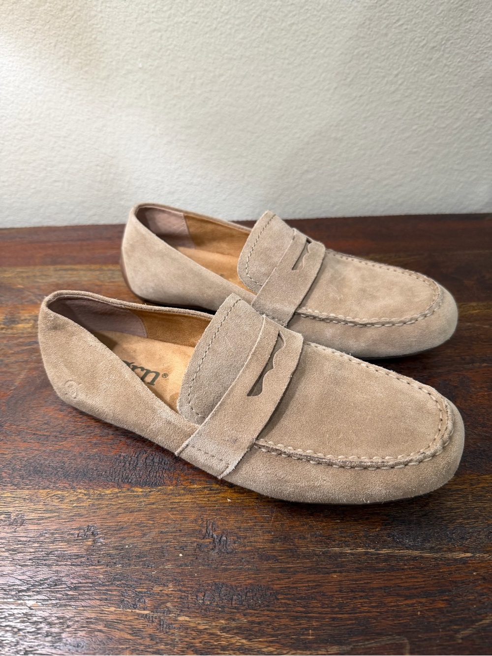 Born Melinda Suede Loafers in Taupe Beige size 7.5